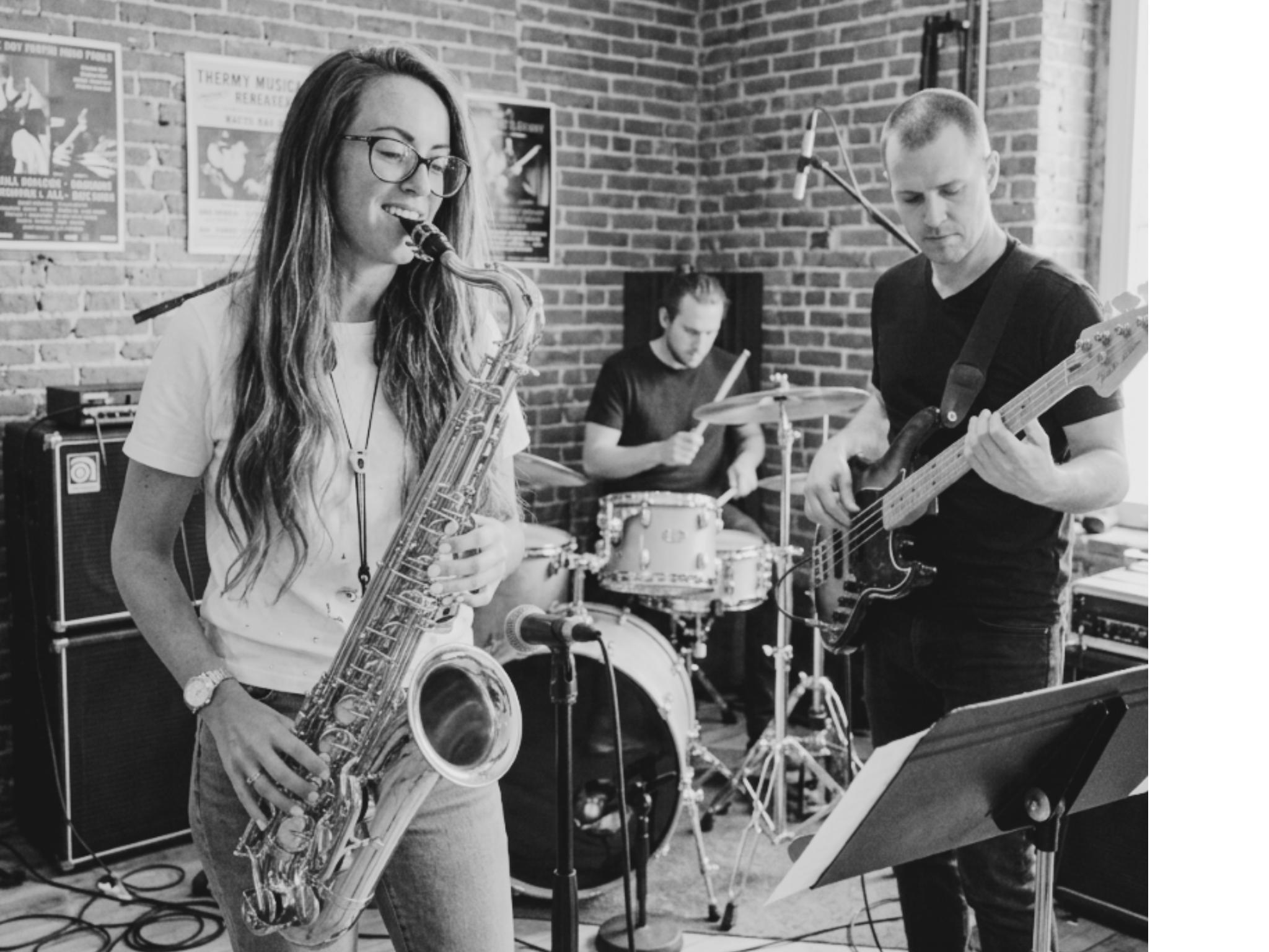 Alexis playing saxophone